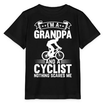I'm A Grandpa And Cyclist Nothing Scares - Cyclist - Stanley/Stella Kinder T-Shirt MINI CREATOR  - Schwarz - Vorne - Mikhail (115cm)