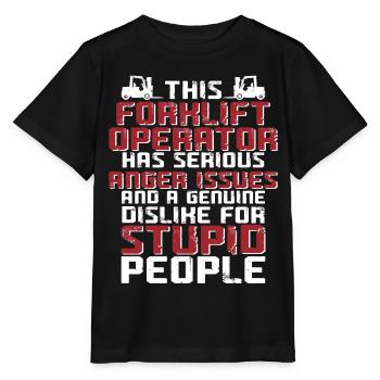 Certified Forklift Truck Operator - Stanley/Stella Kinder T-Shirt MINI CREATOR  - Schwarz - Vorne - Mikhail (115cm)
