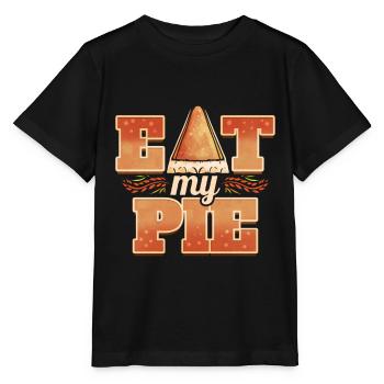 Eat My Pie Pumpkin Pie Piece Thanksgiving - Stanley/Stella Kinder T-Shirt MINI CREATOR  - Schwarz - Vorne - Mikhail (115cm)