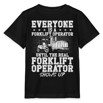 Certified Forklift Truck Operator - Stanley/Stella Kinder T-Shirt MINI CREATOR  - Schwarz - Vorne - Mikhail (115cm)