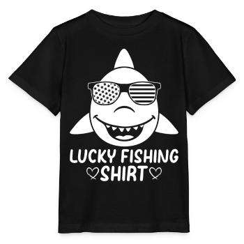 Drôle de pêcheur Tête de poisson - Pêcheur de poisson - Lucky Fi - T-shirt bio MINI CREATOR Stanley/Stella Enfant - noir - Devant - Mikhail (115cm)