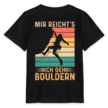 Bouldern Retro Berg Klettern Mir Reicht's ich geh - Stanley/Stella Kinder T-Shirt MINI CREATOR  - Schwarz - Vorne - Mikhail (115cm)