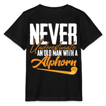 Cor des Alpes Instrument de Musique Vieil Homme Suisse Alpes Souv - T-shirt bio MINI CREATOR Stanley/Stella Enfant - noir - Devant - Mikhail (115cm)