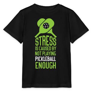 Le stress du pickleball est causé par le fait de ne pas - T-shirt bio MINI CREATOR Stanley/Stella Enfant - noir - Devant - Mikhail (115cm)