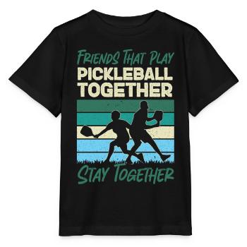 Pickleball Buddies Rétro Vintage - T-shirt bio MINI CREATOR Stanley/Stella Enfant - noir - Devant - Mikhail (115cm)