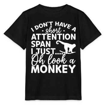 I Don't Have A Short Attention Span I Just Oh Look - Stanley/Stella Kinder T-Shirt MINI CREATOR  - Schwarz - Vorne - Mikhail (115cm)