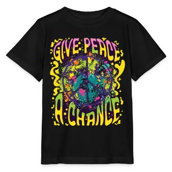 Paix Symbole de Paix Amour Liberté et Bonheur - T-shirt bio MINI CREATOR Stanley/Stella Enfant - noir - Devant - Mikhail (115cm)