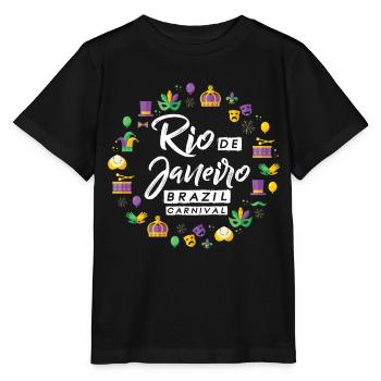 Rio Karneval Rio de Janeiro Feier in Brasilien - Stanley/Stella Kinder T-Shirt MINI CREATOR  - Schwarz - Vorne - Mikhail (115cm)