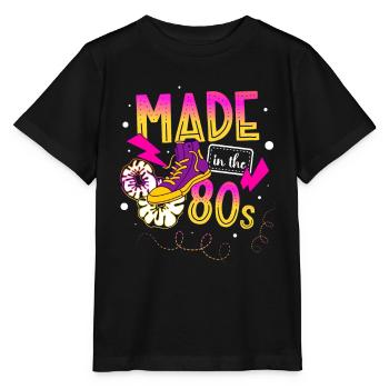 80er Achtziger Jahrzehnt 1980 Vintage 80er Party - Stanley/Stella Kinder T-Shirt MINI CREATOR  - Schwarz - Vorne - Mikhail (115cm)