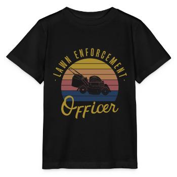 Lawn Enforcement Officer Lawn Mower - Stanley/Stella MINI CREATOR Kids’ T-Shirt - black - Front - Mikhail (115cm)