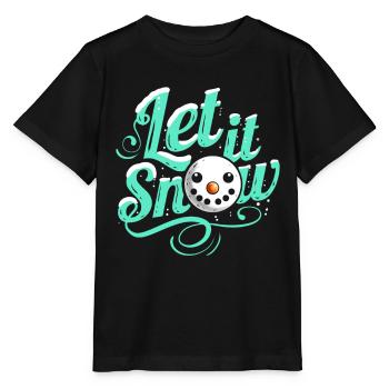 Let It Snow Bonhomme de neige Joyeux Noël - T-shirt bio MINI CREATOR Stanley/Stella Enfant - noir - Devant - Mikhail (115cm)