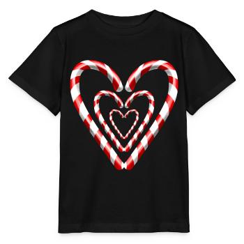 Les cannes à sucre forment des cœurs pour Noël - T-shirt bio MINI CREATOR Stanley/Stella Enfant - noir - Devant - Mikhail (115cm)