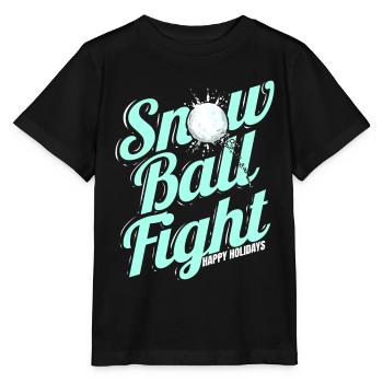 Bataille de boules de neige Joyeuses Fêtes à Noël - T-shirt bio MINI CREATOR Stanley/Stella Enfant - noir - Devant - Mikhail (115cm)