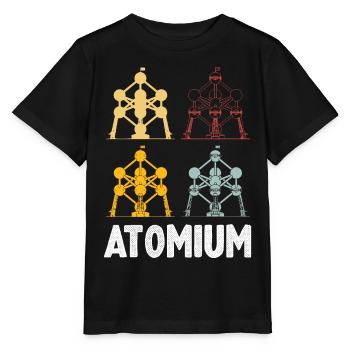 Noyau atomique de l’Atomium de Bruxelles Physics Science - T-shirt bio MINI CREATOR Stanley/Stella Enfant - noir - Devant - Mikhail (115cm)