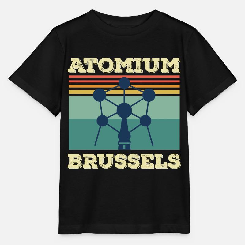 Bruxelles Atomium Heartbeat Atomic nucleus Science - T-shirt bio MINI CREATOR Stanley/Stella Enfant - noir