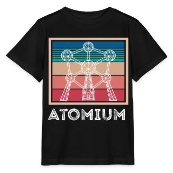 Atome Atomium Noyau atomique Physiciens Science Physique - T-shirt bio MINI CREATOR Stanley/Stella Enfant - noir - Devant - Mikhail (115cm)
