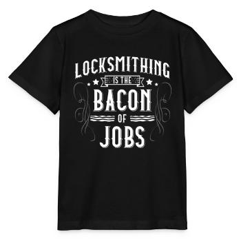 La serrurerie est le bacon des métiers de serrurier - T-shirt bio MINI CREATOR Stanley/Stella Enfant - noir - Devant - Mikhail (115cm)