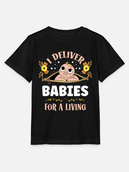 J’apporte des bébés pour un gynécologue vivant - T-shirt bio MINI CREATOR Stanley/Stella Enfant - noir