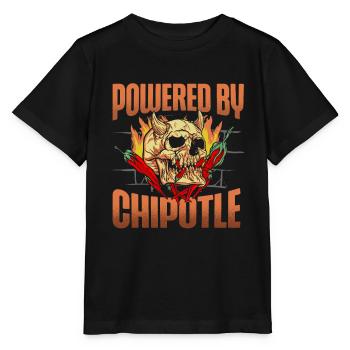 Powered by Chipotle Spicy Food Flavour - Stanley/Stella MINI CREATOR Kids’ T-Shirt - black - Front - Mikhail (115cm)