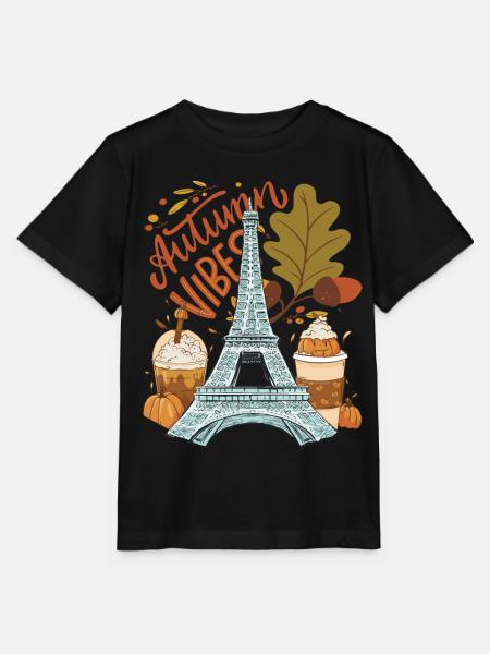 Eiffelturm Herbst Vibes Herbst in Paris Französisc - Stanley/Stella Kinder T-Shirt MINI CREATOR  - Schwarz