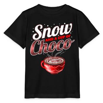 Cacao, neige et une tasse de Choco pour Noël - T-shirt bio MINI CREATOR Stanley/Stella Enfant - noir - Devant - Mikhail (115cm)