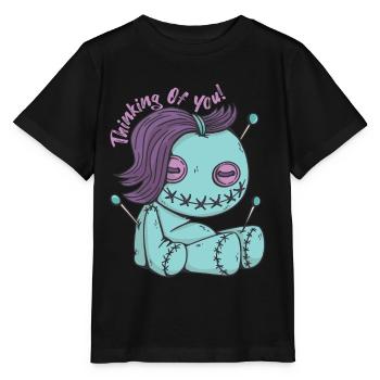 Poupée vaudou zombie en pensant à vous! Halloween- - T-shirt bio MINI CREATOR Stanley/Stella Enfant - noir - Devant - Mikhail (115cm)