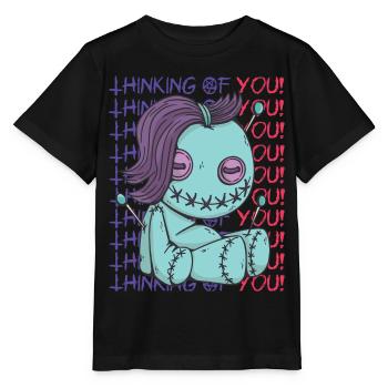 Creepy Voodoo I'm thinking of you! Creepy Ha - Stanley/Stella MINI CREATOR Kids’ T-Shirt - black - Front - Mikhail (115cm)