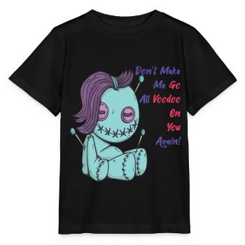 Go Voodoo On You Zombie Voodoo Doll Halloween Hex - Stanley/Stella MINI CREATOR Kids’ T-Shirt - black - Front - Mikhail (115cm)
