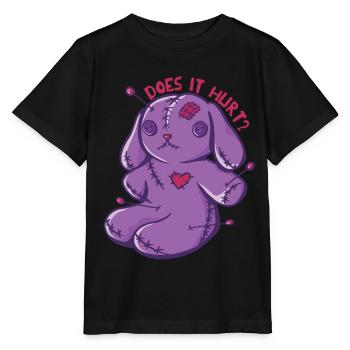 Voodoo-Häschen Tut es weh? Voodoo Puppe Halloween - Stanley/Stella Kinder T-Shirt MINI CREATOR  - Schwarz - Vorne - Mikhail (115cm)