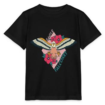 Adler Falknerei Raubvögel Falke - Stanley/Stella Kinder T-Shirt MINI CREATOR  - Schwarz - Vorne - Mikhail (115cm)