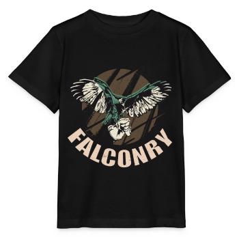 Falkenadler Falknerei Habicht Falken Raubvögel - Stanley/Stella Kinder T-Shirt MINI CREATOR  - Schwarz - Vorne - Mikhail (115cm)
