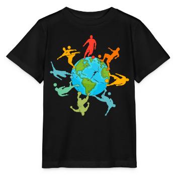 Soccer Player Earth - Soccer Lover Soccer Players - Stanley/Stella Kinder T-Shirt MINI CREATOR  - Schwarz - Vorne - Mikhail (115cm)