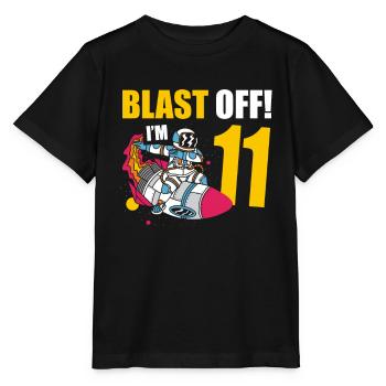 Je suis 11 Astronaut Lover Spaceship Happy - T-shirt bio MINI CREATOR Stanley/Stella Enfant - noir - Devant - Mikhail (115cm)