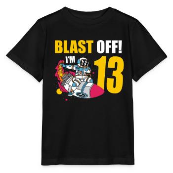 Je suis 13 Astronaut Lover Spaceship Happy - T-shirt bio MINI CREATOR Stanley/Stella Enfant - noir - Devant - Mikhail (115cm)