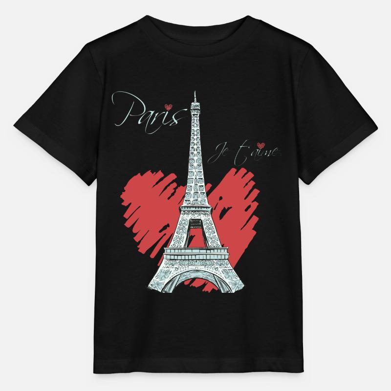 Paris Eiffel Tower Arc de Triomphe Love from Frankre - Stanley/Stella MINI CREATOR Kids’ T-Shirt - black