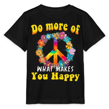 Hippie Peace Groovy Flowerpower Boho Woodstock - Stanley/Stella Kinder T-Shirt MINI CREATOR  - Schwarz - Vorne - Mikhail (115cm)