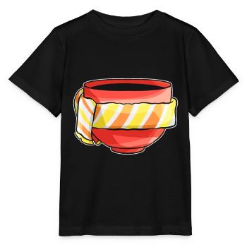 Autumn Beaker With Yellow Orange Striped Scarf - Stanley/Stella MINI CREATOR Kids’ T-Shirt - black - Front - Mikhail (115cm)
