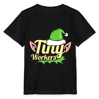 Les petits elfes sont de minuscules travailleurs pour Noël - T-shirt bio MINI CREATOR Stanley/Stella Enfant - noir - Devant - Mikhail (115cm)