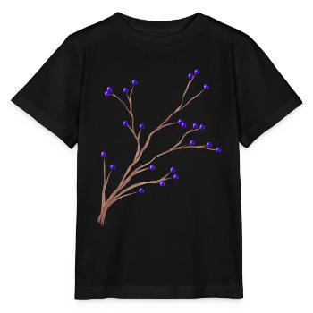 Branche de brumes aux baies violettes pour Noël - T-shirt bio MINI CREATOR Stanley/Stella Enfant - noir - Devant - Mikhail (115cm)