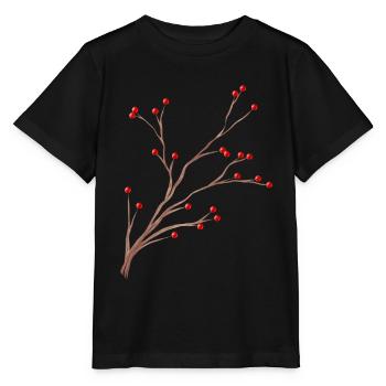Branche de brumes aux fruits rouges pour Noël - T-shirt bio MINI CREATOR Stanley/Stella Enfant - noir - Devant - Mikhail (115cm)