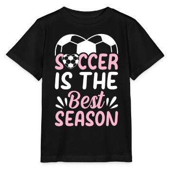 Soccer Ball Soccer Player - Soccer Is The Best Sea - Stanley/Stella Kinder T-Shirt MINI CREATOR  - Schwarz - Vorne - Mikhail (115cm)