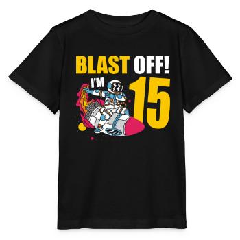 Je suis 15 Astronaut Lover Spaceship Happy - T-shirt bio MINI CREATOR Stanley/Stella Enfant - noir - Devant - Mikhail (115cm)