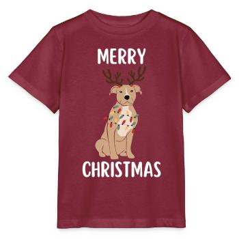 Joyeux Noël Drôle de Chemise de Noël - T-shirt bio MINI CREATOR Stanley/Stella Enfant - bordeaux - Devant - Kain (125cm)