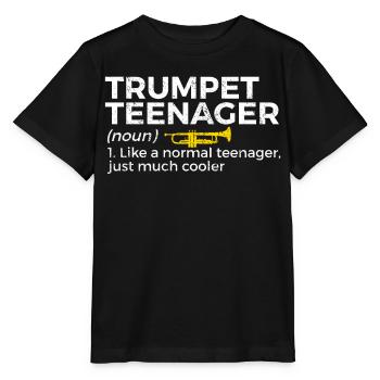 Trumpet Musician Brass Music - Stanley/Stella MINI CREATOR Kids’ T-Shirt - black - Front - Mikhail (115cm)