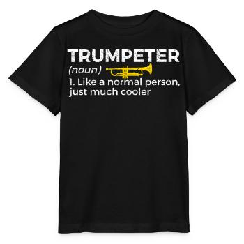 Trumpet Musician Brass Music - Stanley/Stella MINI CREATOR Kids’ T-Shirt - black - Front - Mikhail (115cm)