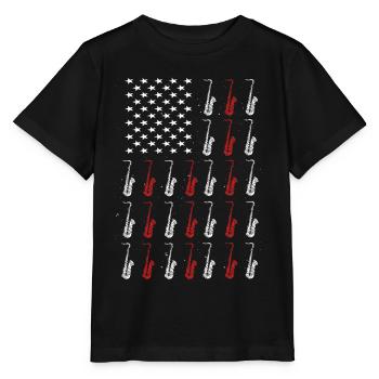 Saxophone musicians Brass music - Stanley/Stella MINI CREATOR Kids’ T-Shirt - black - Front - Mikhail (115cm)