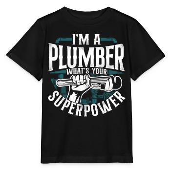 Plombier de plomberie vintage Je suis un - T-shirt bio MINI CREATOR Stanley/Stella Enfant - noir - Devant - Mikhail (115cm)