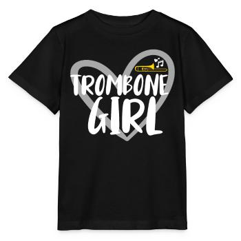 Trombone Musicien Brass Band - T-shirt bio MINI CREATOR Stanley/Stella Enfant - noir - Devant - Mikhail (115cm)
