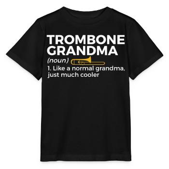 Trombone Musicien Brass Band - T-shirt bio MINI CREATOR Stanley/Stella Enfant - noir - Devant - Mikhail (115cm)