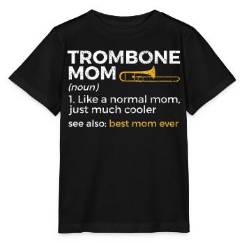Trombone Musicien Brass Band - T-shirt bio MINI CREATOR Stanley/Stella Enfant - noir - Devant - Mikhail (115cm)